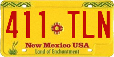 NM license plate 411TLN