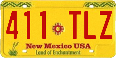 NM license plate 411TLZ
