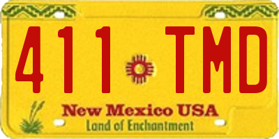 NM license plate 411TMD