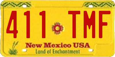 NM license plate 411TMF