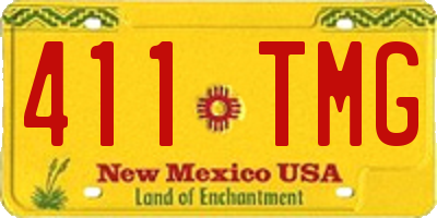 NM license plate 411TMG