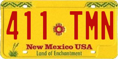 NM license plate 411TMN