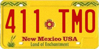 NM license plate 411TMO