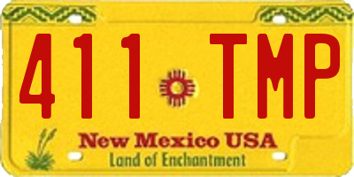 NM license plate 411TMP