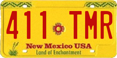 NM license plate 411TMR