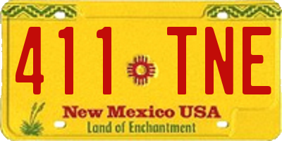 NM license plate 411TNE