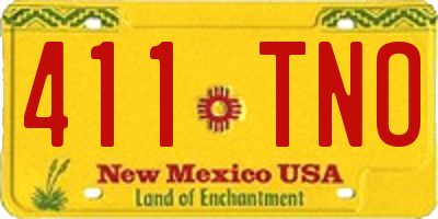 NM license plate 411TNO