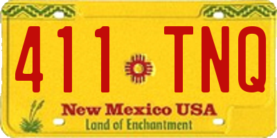 NM license plate 411TNQ