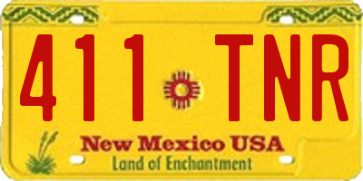 NM license plate 411TNR