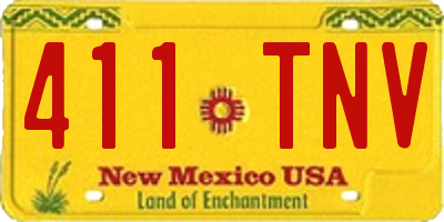 NM license plate 411TNV
