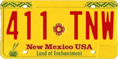 NM license plate 411TNW