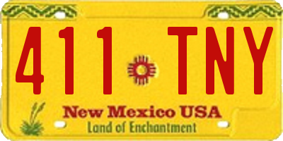NM license plate 411TNY