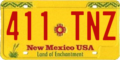 NM license plate 411TNZ