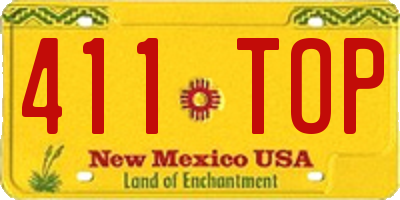 NM license plate 411TOP