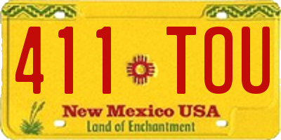 NM license plate 411TOU
