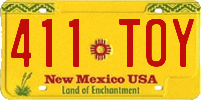 NM license plate 411TOY