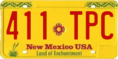 NM license plate 411TPC