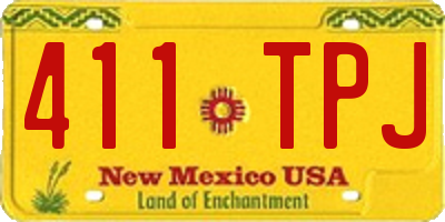 NM license plate 411TPJ