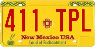 NM license plate 411TPL