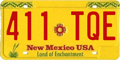 NM license plate 411TQE