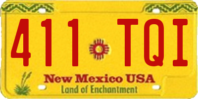 NM license plate 411TQI