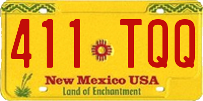 NM license plate 411TQQ