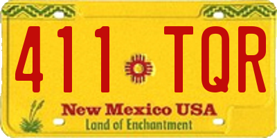 NM license plate 411TQR