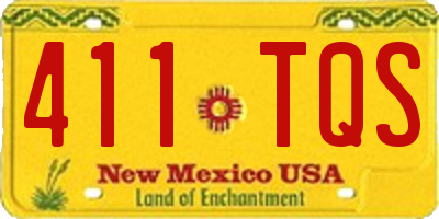 NM license plate 411TQS