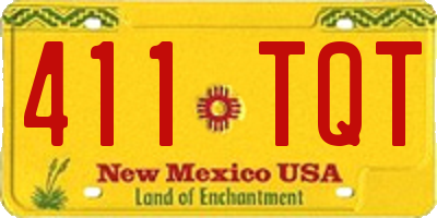 NM license plate 411TQT