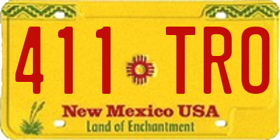 NM license plate 411TRO