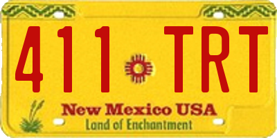 NM license plate 411TRT