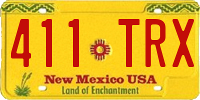 NM license plate 411TRX