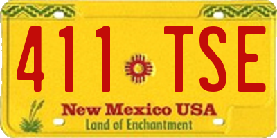 NM license plate 411TSE