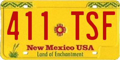 NM license plate 411TSF