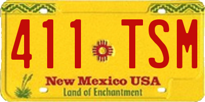 NM license plate 411TSM