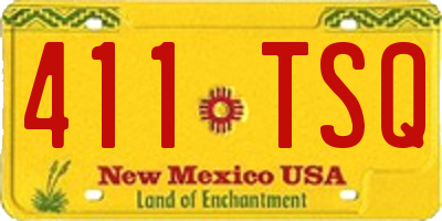 NM license plate 411TSQ