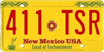 NM license plate 411TSR