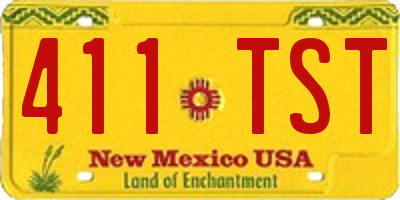 NM license plate 411TST