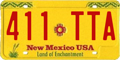 NM license plate 411TTA