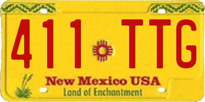 NM license plate 411TTG