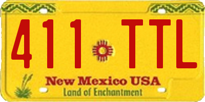 NM license plate 411TTL