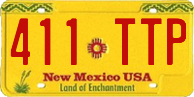 NM license plate 411TTP