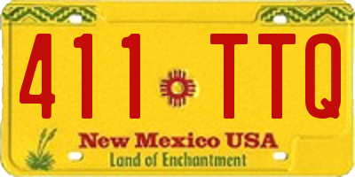 NM license plate 411TTQ
