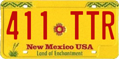 NM license plate 411TTR