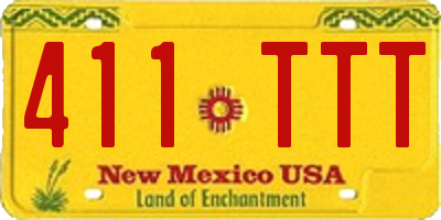 NM license plate 411TTT