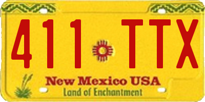 NM license plate 411TTX