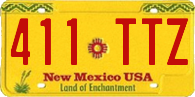 NM license plate 411TTZ