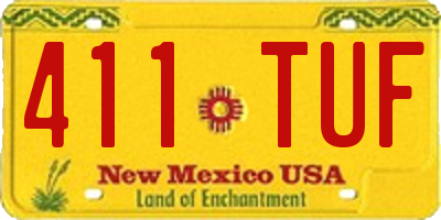 NM license plate 411TUF
