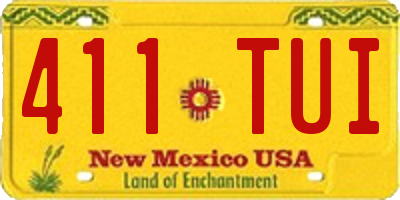 NM license plate 411TUI