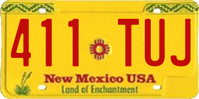 NM license plate 411TUJ
